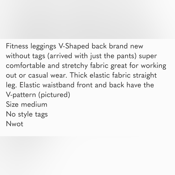 NWOT Thick Black Solid Leggings Workout Clothing Elastic Slim Pants Push Up Sz M - Picture 2 of 4